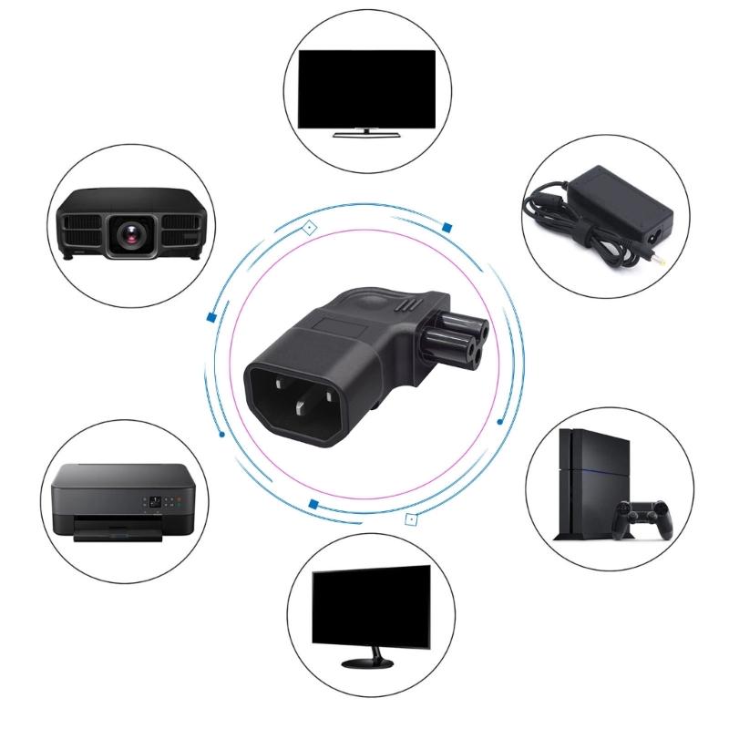 PDU Power Extension Adapter Power Extension Converters IEC320 C14 to C5 Left Angle PDU Power Cord For Electronics