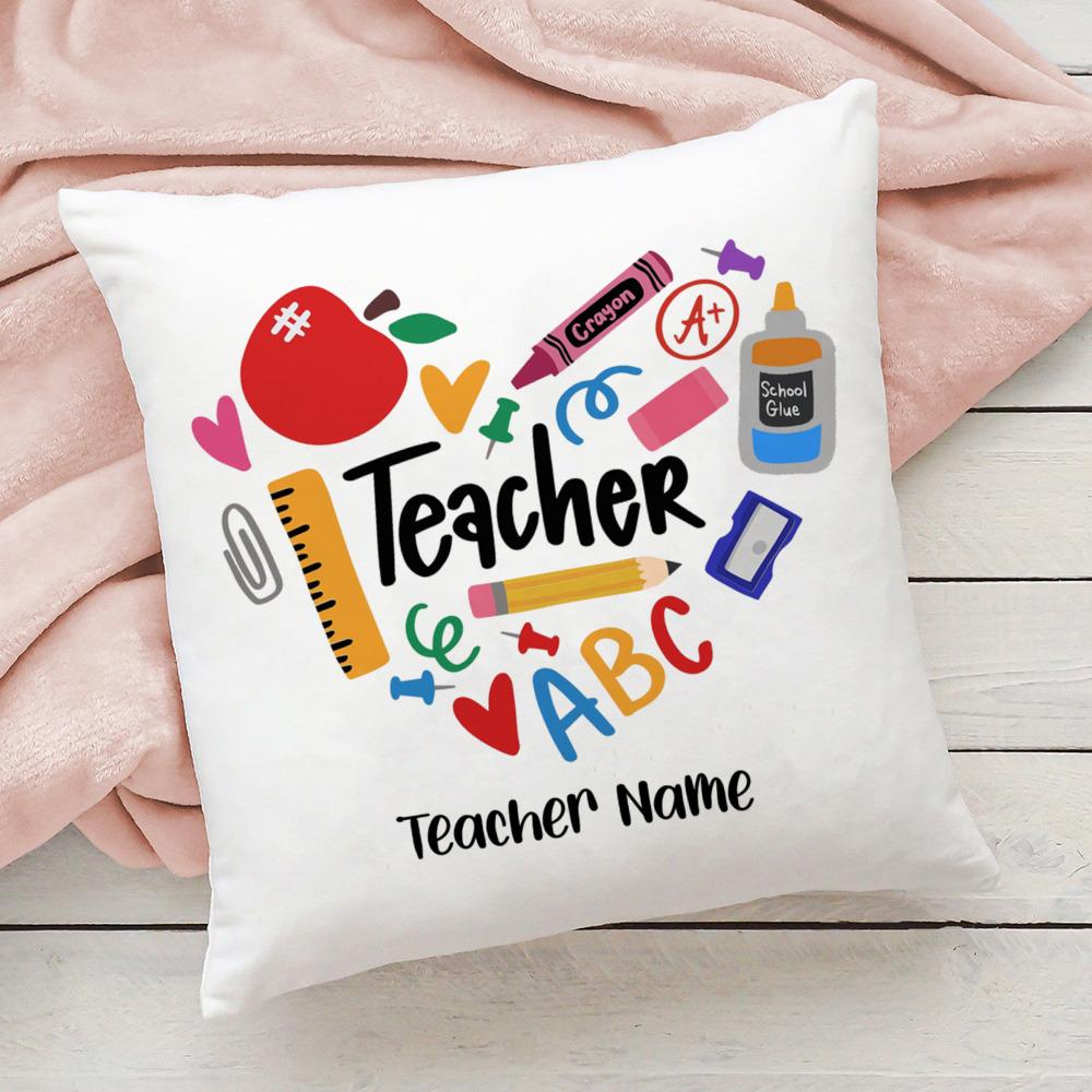 Personalised Pillow Case Custom Name Cushion Cover Teacher Life Decortion Pillowcase Theacher's Day Thanks Gifts for Teachers