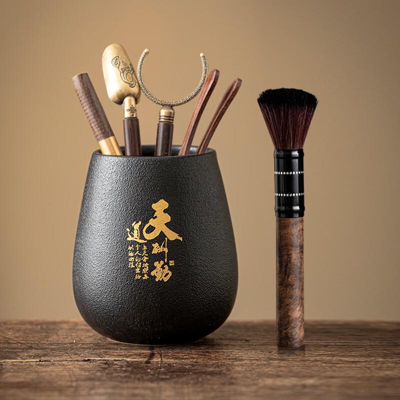 Handun Black Pottery Ebony Tea Six Gentlemen Tool Set