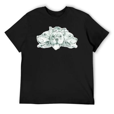 American Bully Cerberus T-Shirt Kawaii Clothes Oversize T-shirts Man Street Wear Graphic T Shirt Vintage Men T Shirts