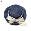 Miniature Lace Bow Mini Doll Hat Accessories Doll House Ornament Straw Hat Hand Weaved Hats