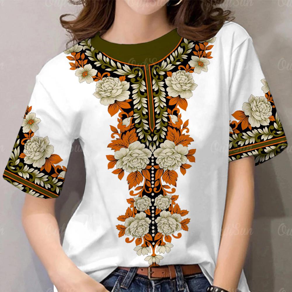 Vintage ethnic clothing plus size short sleeved women s top XS