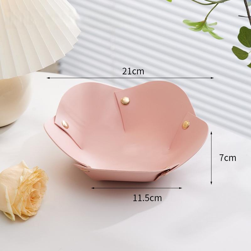 1PC Leather Organizer Desktop Tray Key Plate Home Decoration Organizador Dice Tray Key Wallet PU Leather Folding Storage Box