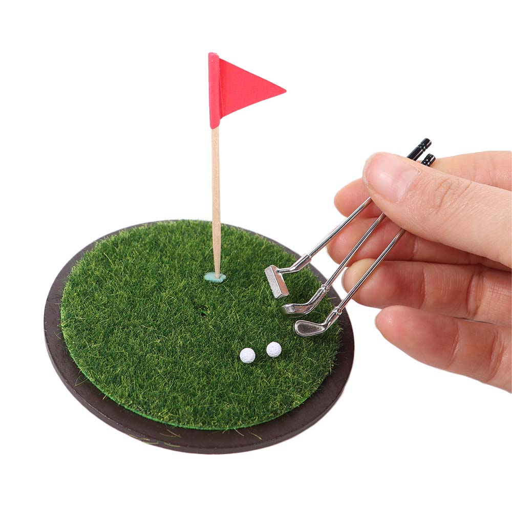 Sports Scene Miniature Golf Club Grassland Model Simulated Golf Club Set  Children Gift