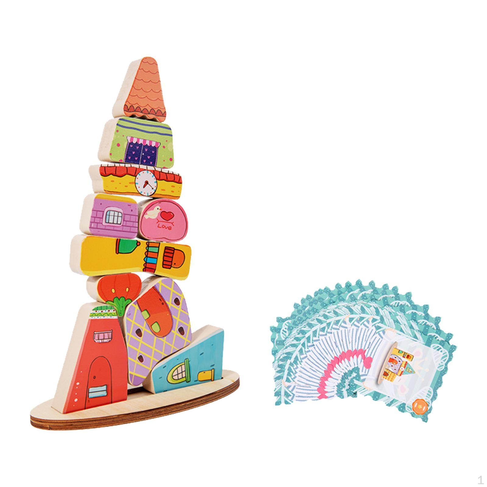 

Balance Puzzle Colorful Blocks Children Educational Stacking Toy Wooden Game
