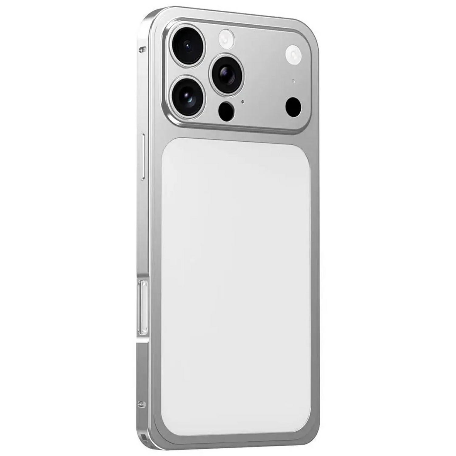 

For iPhone 16 Pro Max Case Transform to 17 Pro Max Locking Buckle Metal Frame Alloy Back Phone Cover