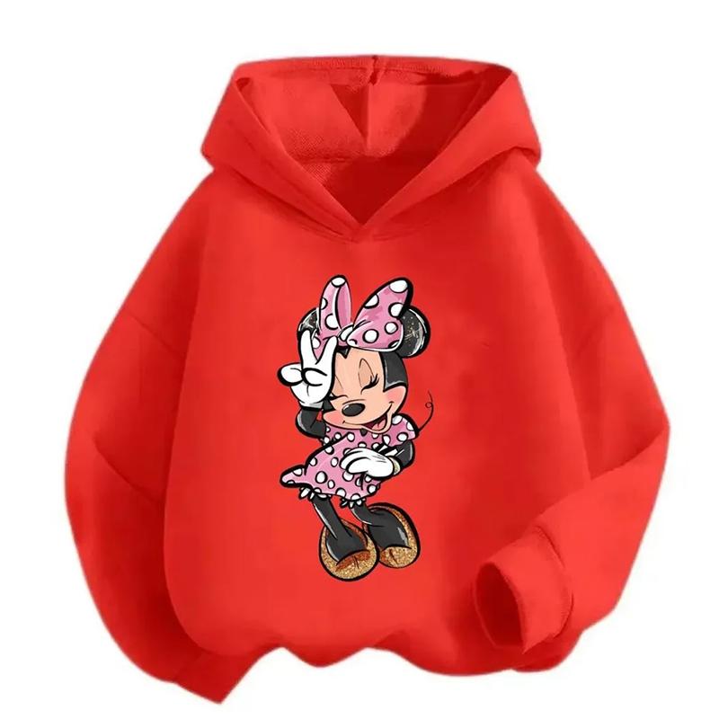 Children's Kawaii Mousee Minnieee Hoodie Girls Top Vacation Fashion Trip Kids' Clothing Toddled Girls