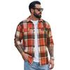 Herren Flanellhemden Lässig Button-Down Karomuster Hemdjacke Langarmhemden mit Taschen Normale Passform Arbeitshemd Outfit für Männer