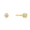 Sage Green Enamel Stud 925 Silver Earrings E028-01G-G.
