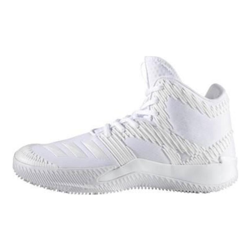 adidas Slip Resistant Abrasion Resistant Mid Top Basketball Shoes Men's White BB8186