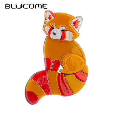 Brosche in Form eines kleinen Fuchses für Damen, Acrylmaterial, Tier, neue Trends, handgefertigt, schick, Cartoon, Geburtstagsaccessoires, Geschenk