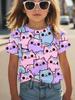 Mädchen Kleidung Sommer 3D Druck T-Shirt Kawaii Katze Grafik Kinder Mädchen Kleidung Outdoor Kurzarm Causal Kinder Oberteil für Mädchen