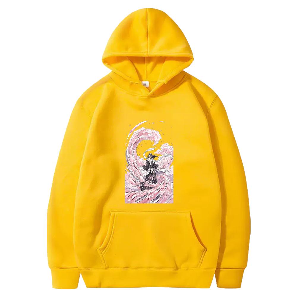 Japanese Anime BLEACH Hoodie Kuchiki Byakuya Printed Sweatshirt Men Women Clothing Long Sleeve Fleece Hooded Male Streetwear