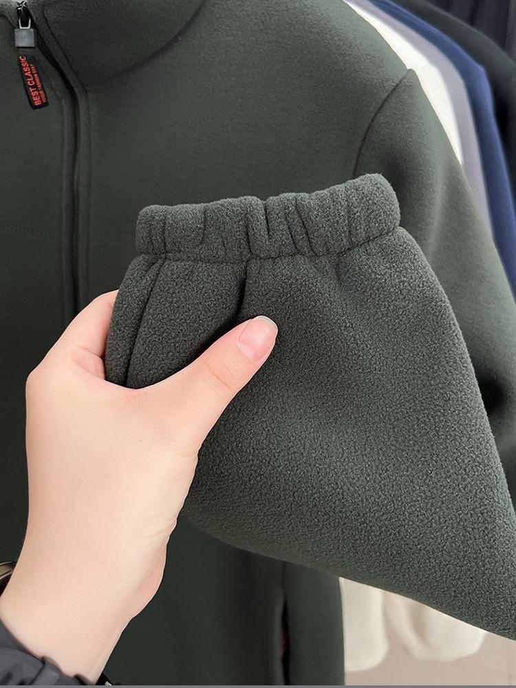 Herren Winter Sherpa Fleece Jacke mit Stehkragen - Vielseitig, Dick und Warm.