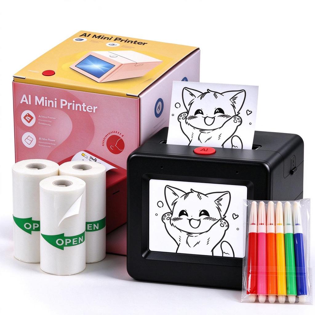2.8-inch AI Smart Voice Mini Thermal Printer for Kids