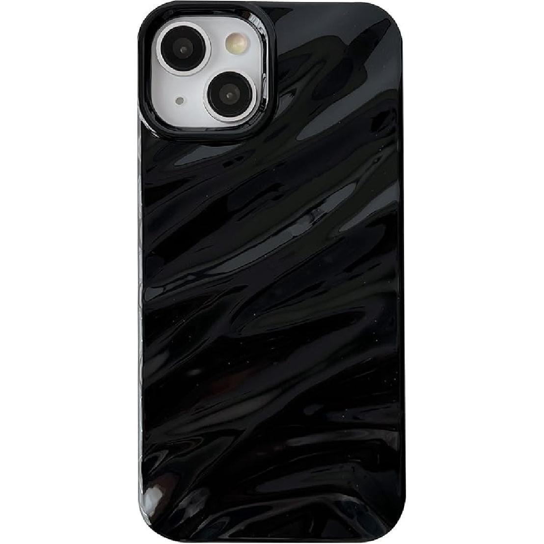 Caseative for iPhone 14 Case,Water Ripple Pattern Curly Wave Shape Soft Phone Case (Wine Red)