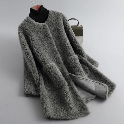 Winter Coat Women's Fleece Coat Lamb Fleece Medium Long Lamb Fur One-piece Fashion Minimalist Casual Long Sleeves Jackets