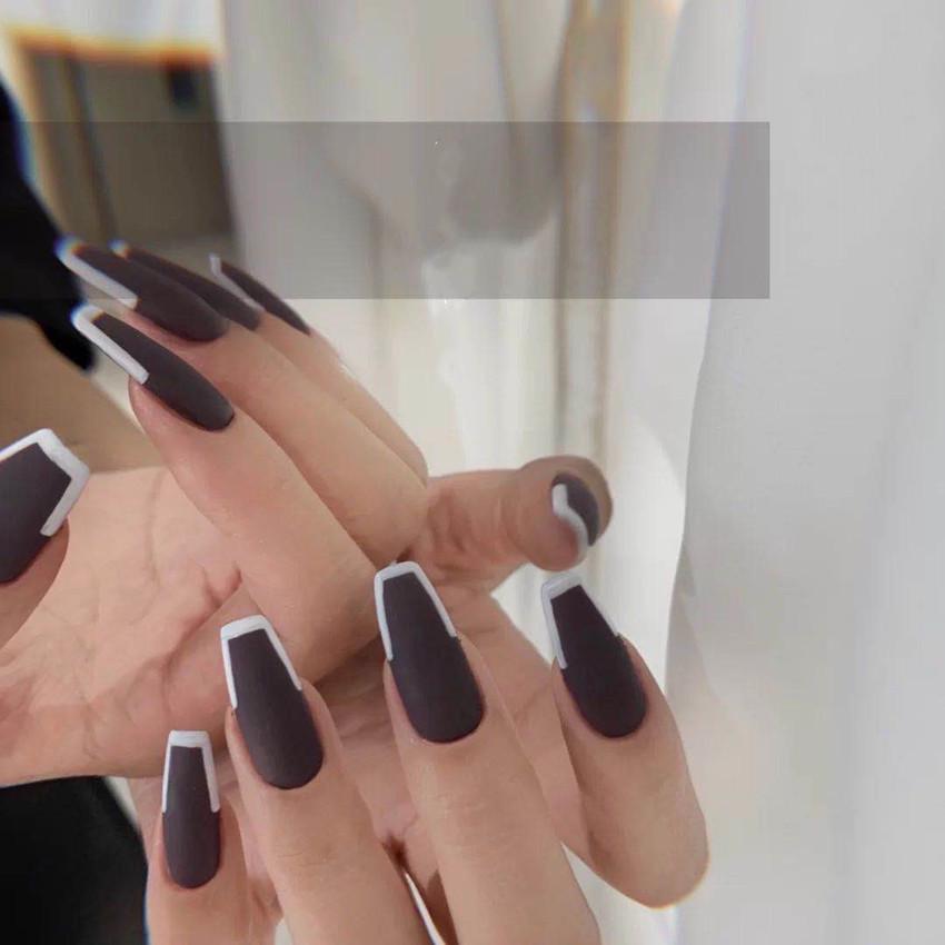 

Frosted Trapezoid Ballet False Nails - Removable Nail Tool Patches