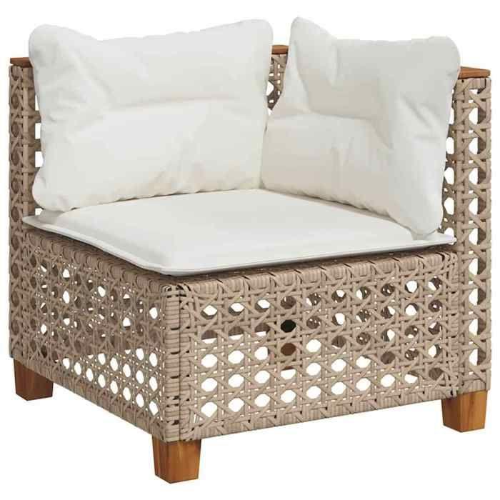 VidaXL Salon de jardin avec coussins 6 pcs beige résine tressée 3261844