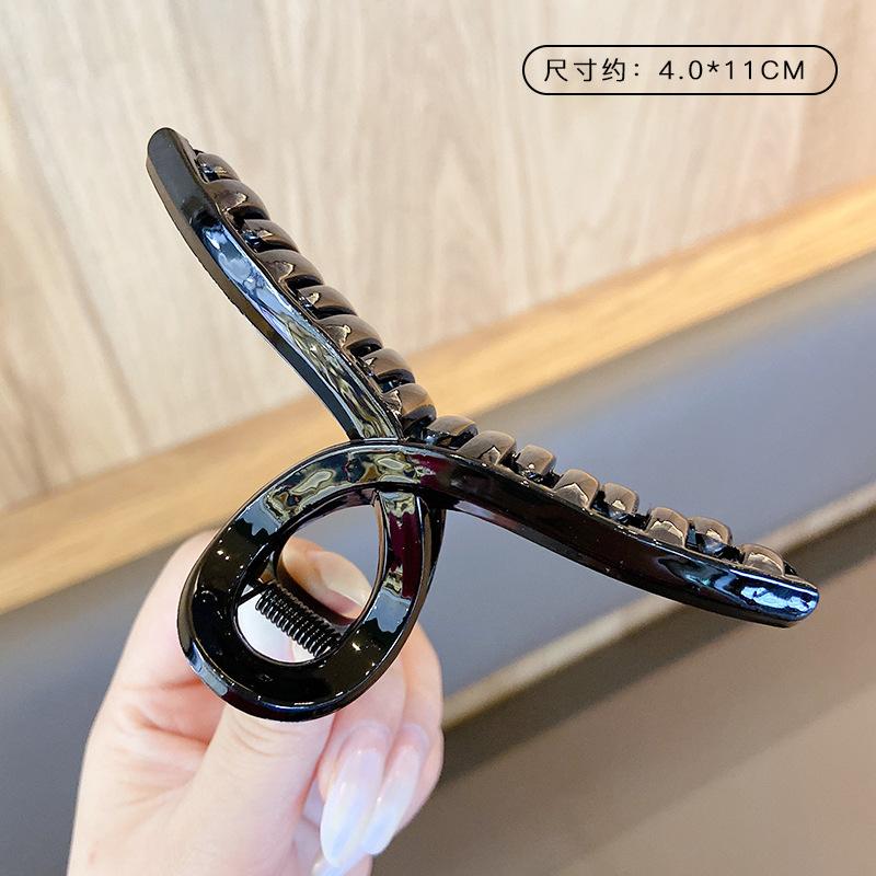 Massive schwarze matte große Haarklammern aus Acryl, Haarnadeln, Hai-Clip, Haarspange, Krabben-Haarspangen, Kopfbedeckung für Frauen, Haar-Accessoires