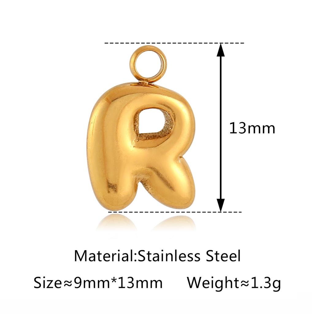 3Pcs Bubble Letter Charms Fadeless Gold Color PVD Plated Balloon Alphabet A-Z Pedant DIY Initial Necklaces Women Jewelry Making