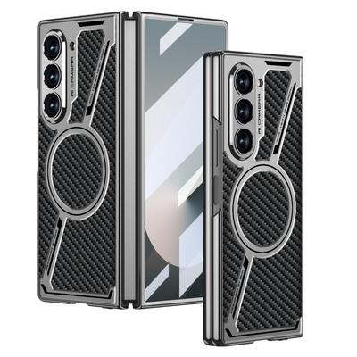 Magnético Galvanizado para Funda de Teléfono con Carga Inalámbrica para Samsung Galaxy Z Fold 6 5 Fold6 Fold5 5G Cubierta Protectora de Cuero