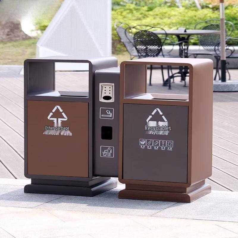 Outdoor Stainless Steel Trash Can