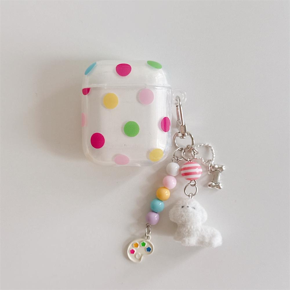 Small fresh color polka dot earphone cover for Apple AirPods 1 /1 generation simple fun PRO1/PRO1 pendant