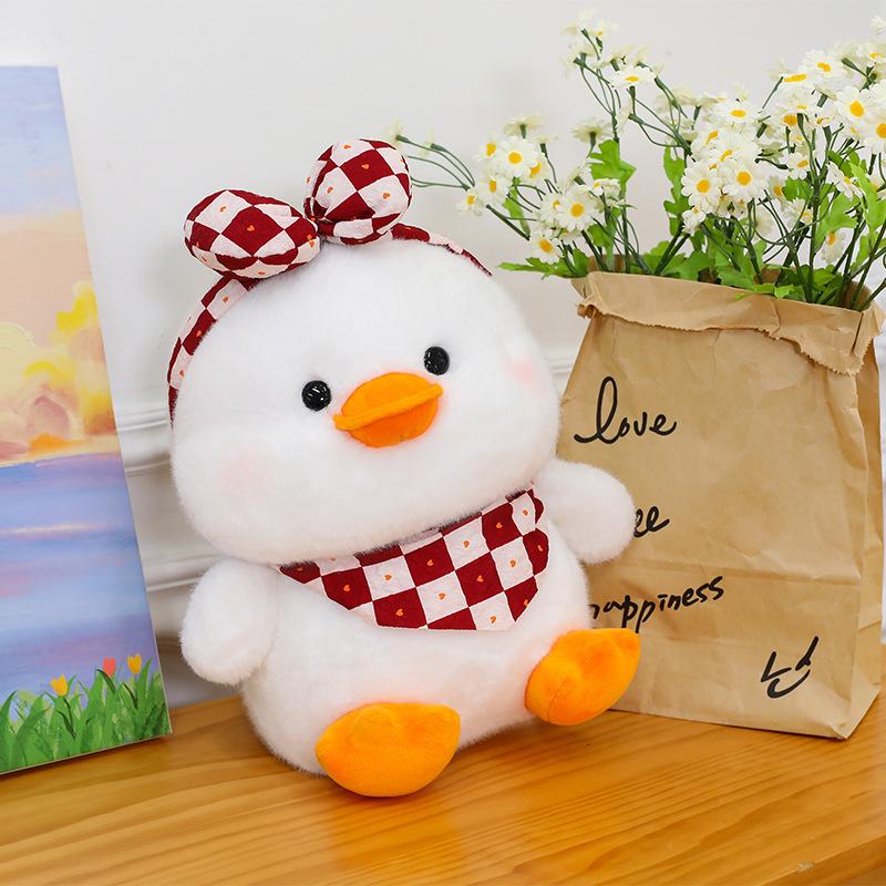 Cute bow chubby duck plush toy claw doll machine doll girl birthday gift ring exchange