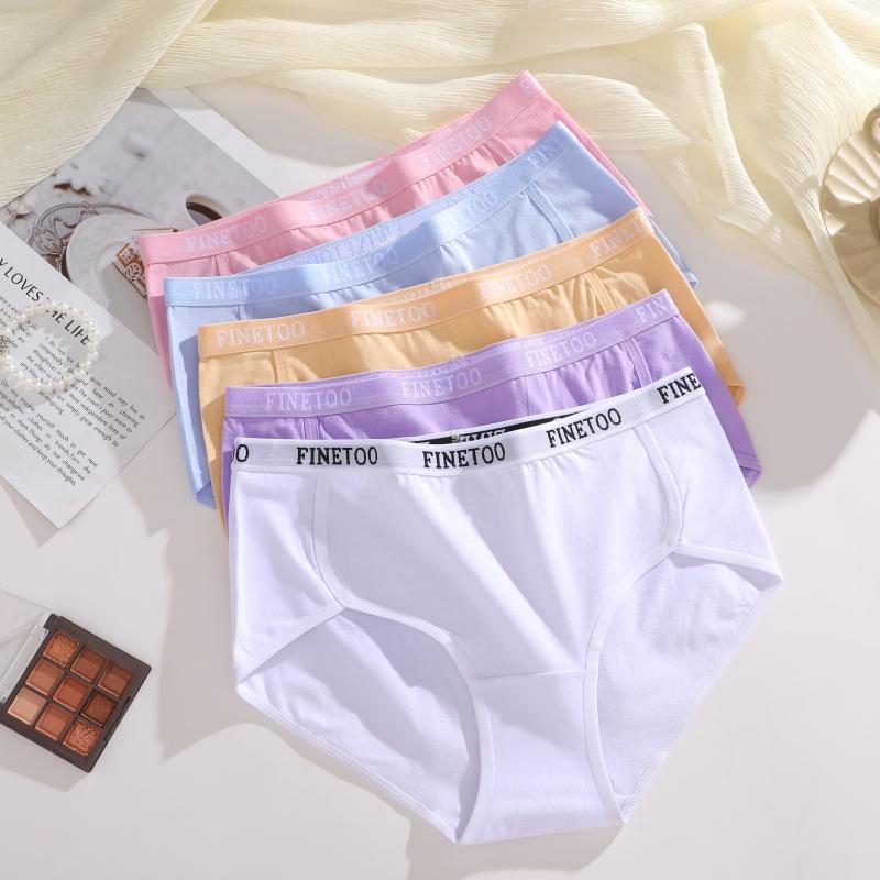 5Pcs/Set Women's Cotton Briefs Letter Belt Panties Seamless High Waist Breathable Underwear Female Stretch Comfortable Lingerie