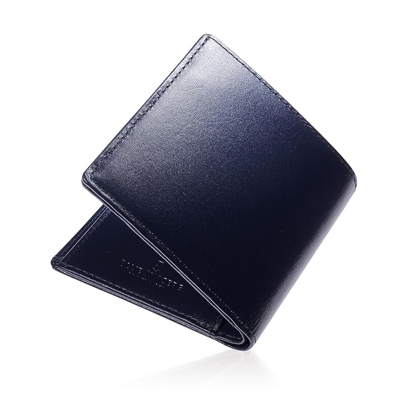 

[BLUE SINCERE] wallet men s bifold wallet genuine leather italian leather wallet small compact slim Thin with gift box / IHW1 (dark navy)