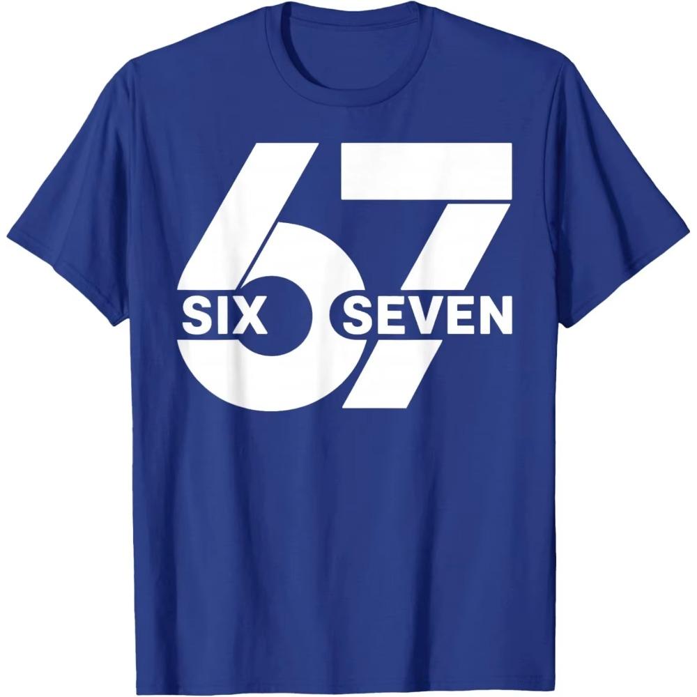 Six Seven 67 Letter Number Print Tshirt Unisex Unisex Retro Minimalist Cotton Short Sleeve Fashion Unisex Daily Streetwear Tops