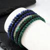 3pcs Green Natural Stone Beaded Bracelet for Men,5MM African Turquoise Stacked Elastic Bracelet,Trendy Male Jewelry Gift