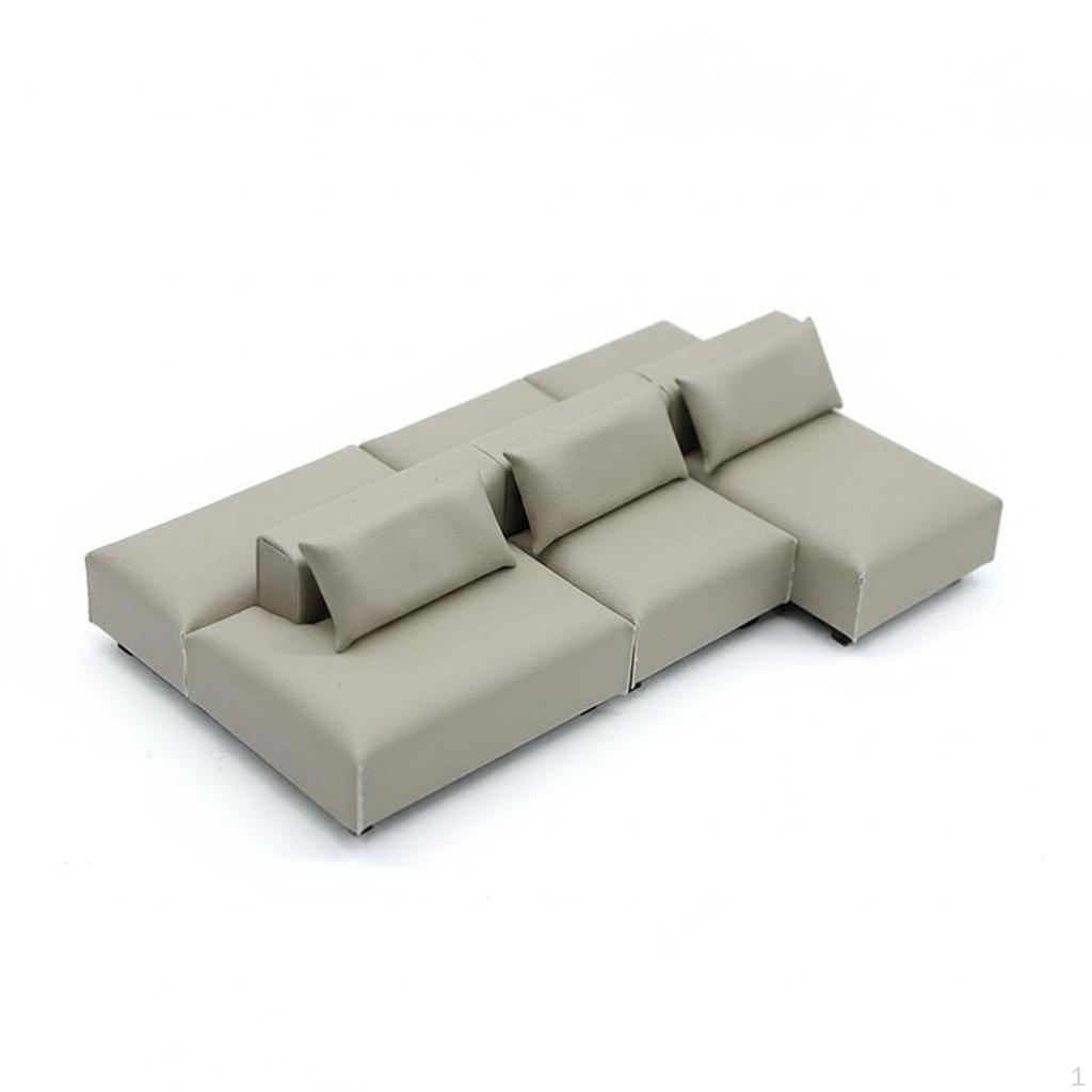 Miniature Sofa Realistic Details Modern Sectional Detailed Simulation Model for Doll