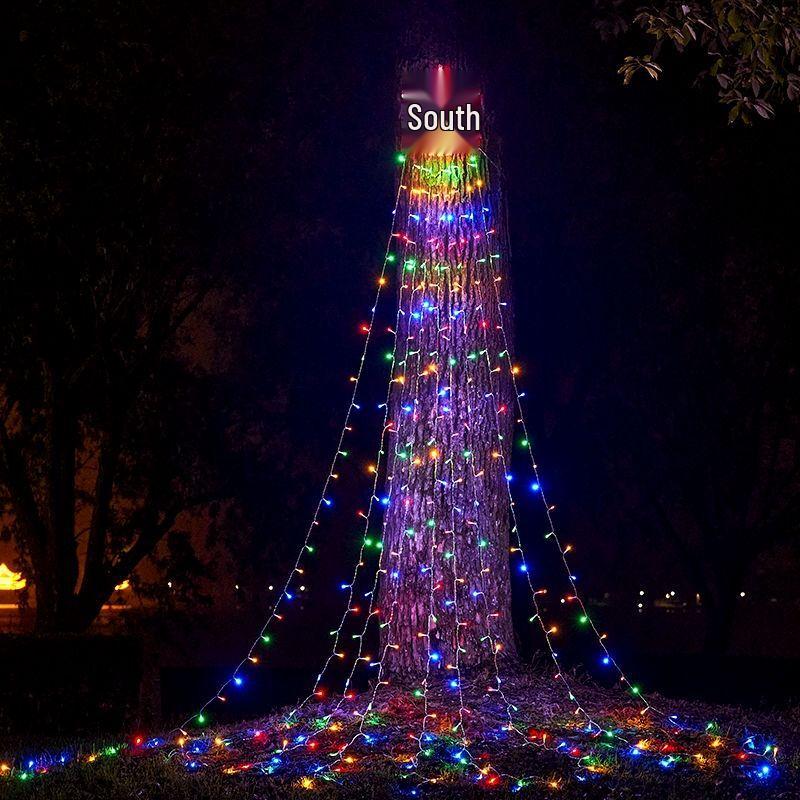 Outdoor Solar Star Waterfall String Lights