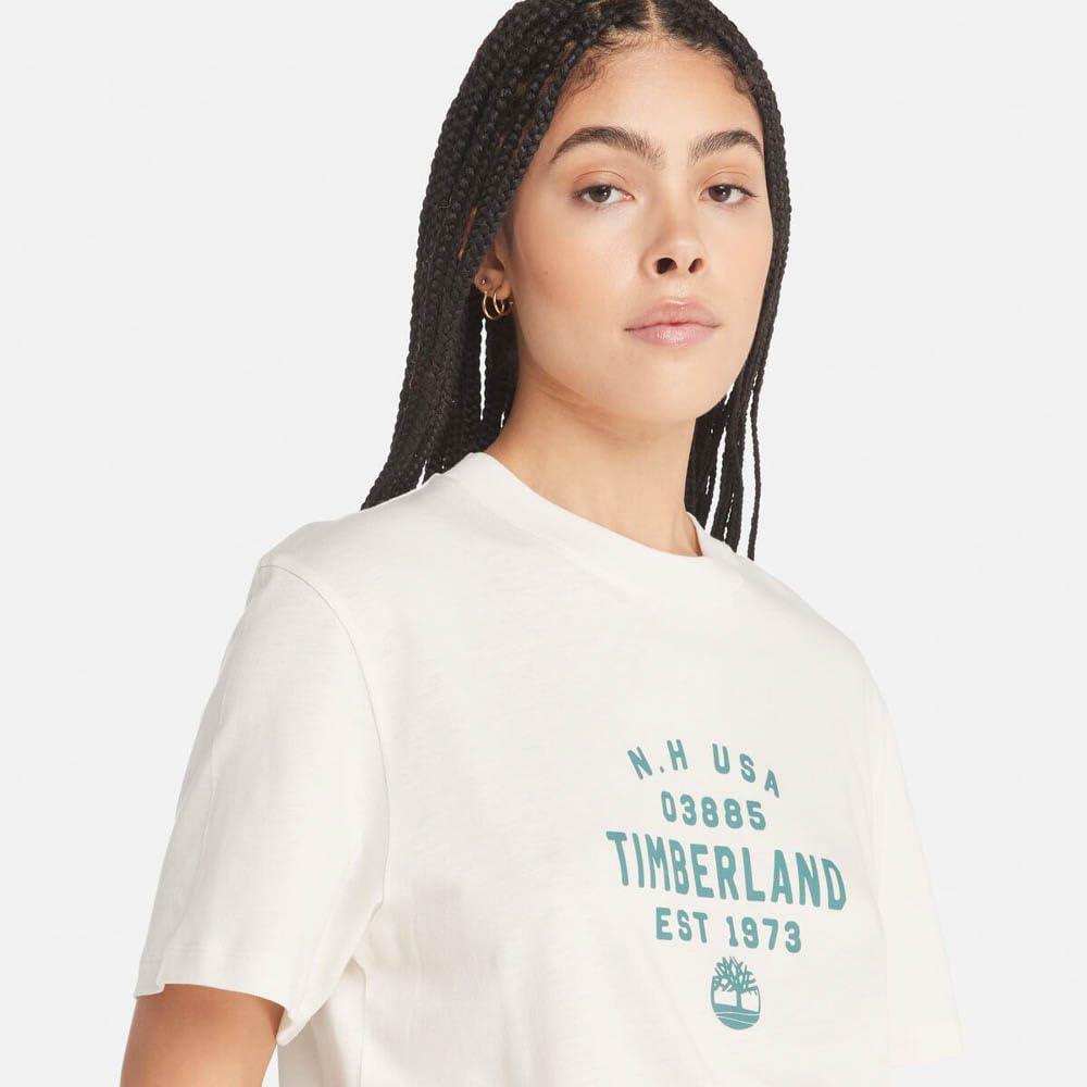 Timberland Short Sleeve Graphic T-Shirt, Unisex, Vintage White, Size L (TB0A42W5CM91)