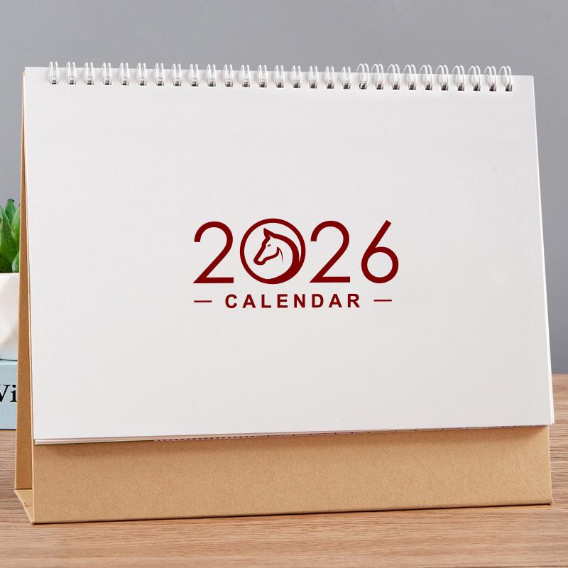 2026 Year of the Horse Simple Style Desk Calendar with Custom Logo and Memo Function
