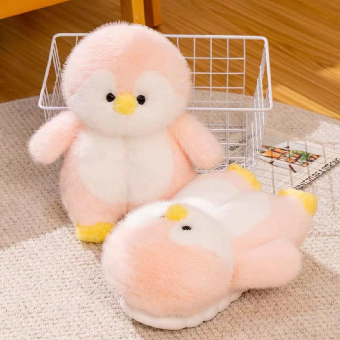 

Женские уютные пушистые тапочки-пингвины - Нескользящая мягкая подошва, закрытая пятка, хлопковые домашние тапочки, парный стиль Size 38-39