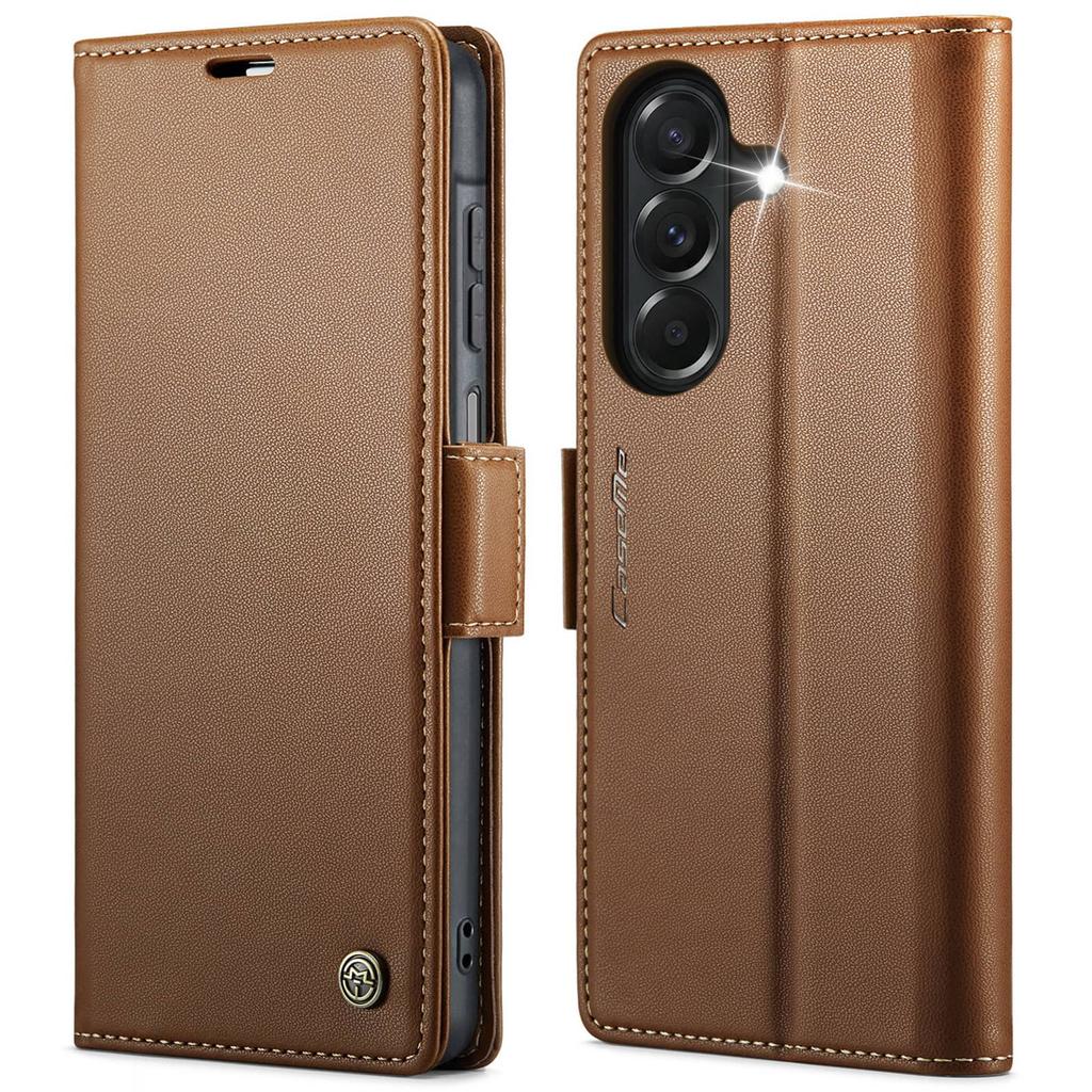 Magnetic Wallet Case for Samsung Galaxy A27, PU Leather Flip Cover, RFID Blocking Card Holder, Kickstand, Shockproof Slim Case