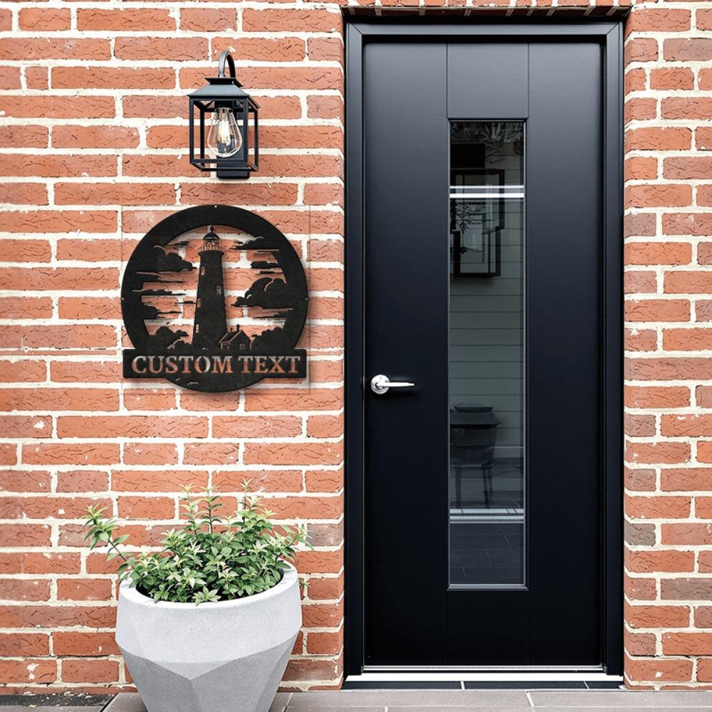 Metal Lighthouse Wall Art Nautical Decor Coastal Gift Iron Black Indoor Outdoor