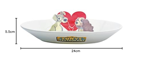 sun art Disney "Lady and the Tramp" Plate, Lady & Tramp Pasta Plate, Dish, Tableware, Accessories, SAN4053