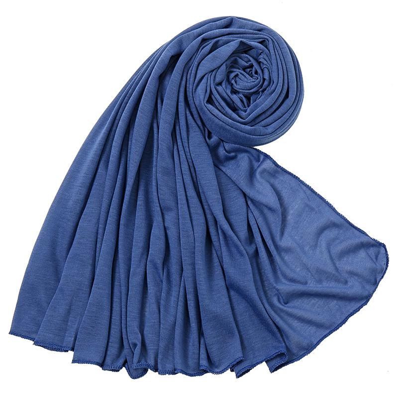 Big Size Polyester Jersey Hijab Scarf Long Muslim Shawl Plain Soft Turban Tie Head Wraps For Women Africa Headband Headscarf