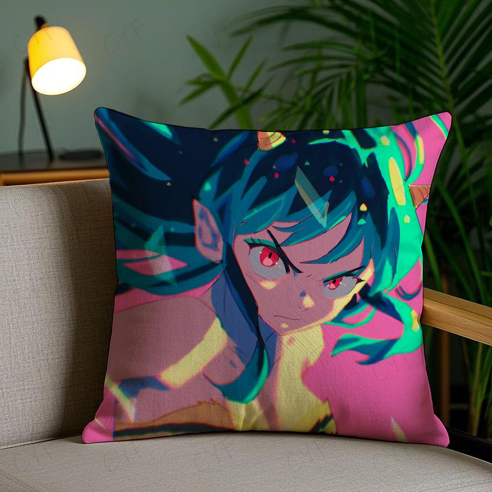 Urusei Yatsura Anime Game Pillow Case Anti-Dustmite Pillowcase Invisible Zipper Silky Short Plush Sofa Cushion Cover