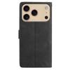 For iPhone 17 Pro Case Imprinted Feather PU Leather Wallet Phone Cover with Wrist Strap