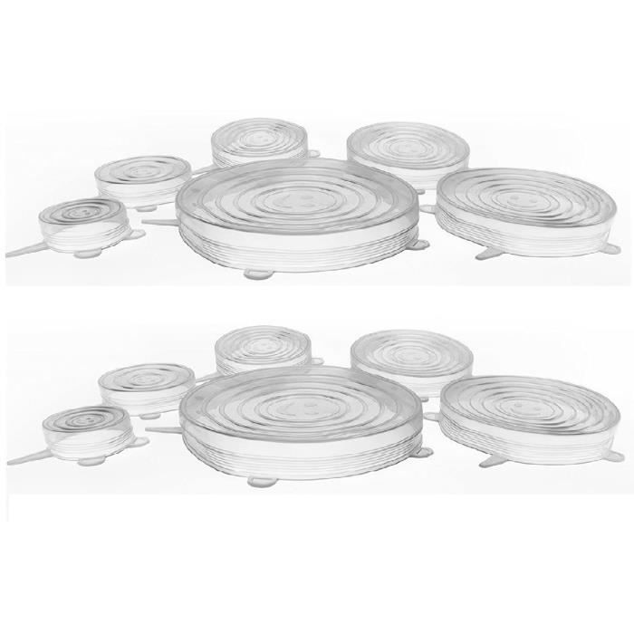 

Lot 12 couvercles micro-onde blancs extensibles en silicone - 6 tailles HobbyTech