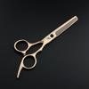 6.0" Rich Gold Painted Hairdressing Barber Scissors Set - Straight, Bangs, and Thinning Shears