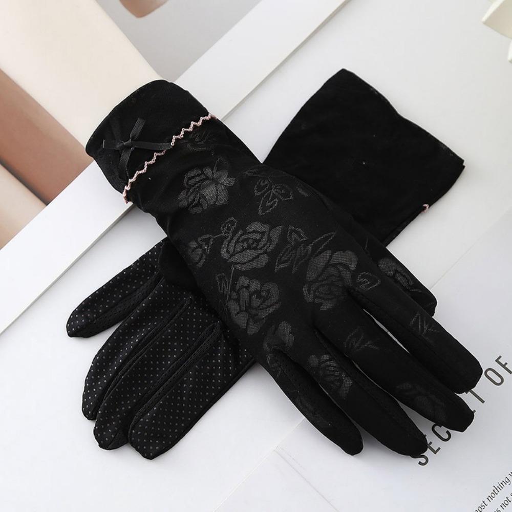 

Anti-UV Sunscreen Gloves Touch Screen Driving Mittens New Ice Silk Gloves Summer 2