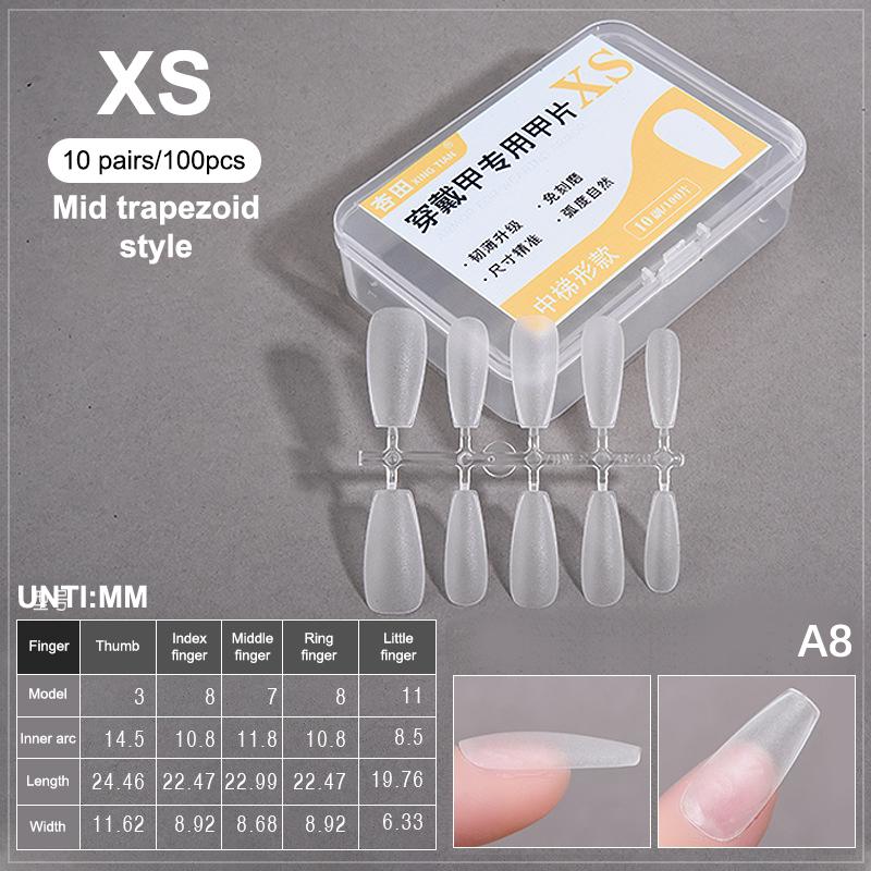 100PCS/Box Fake Nail Tips Medium Design Matte Finish False Nails Manicure Tool Extension Press On Nails