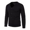 Nouveau Automne Hiver Cardigan Tricoté Coupe Slim Couleur Unie Mode Minimaliste Décontracté Polyvalent Col en V Poche Pull Vêtement d'Extérieur pour Homme
