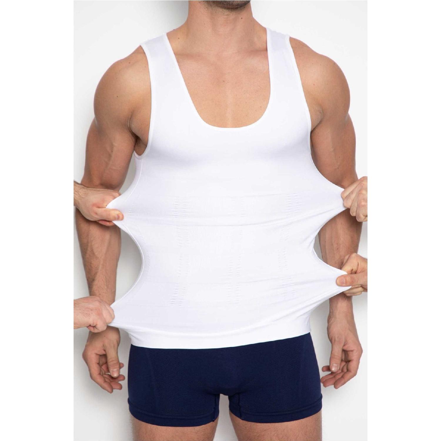 

Корректирующее белье премиум-класса, белая мужская майка, корсет, нижняя рубашка, пояс, грудь, живот, усилитель гинекомастии, вертикальная осанка S белый